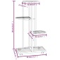 vidaXL Βάση Λουλουδιών 4 Επιπέδων με Ρόδες 44x23x80 εκ. Μαύρη Σίδερο