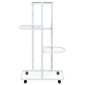 vidaXL Βάση Λουλουδιών 4 Επιπέδων με Ρόδες 44x23x80 εκ. Λευκή Σίδερο