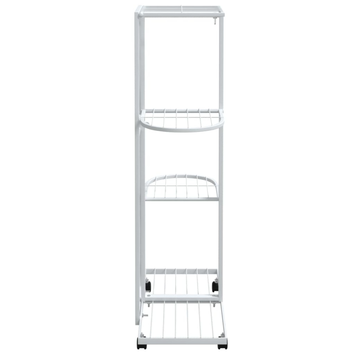 vidaXL Βάση Λουλουδιών 4 Επιπέδων με Ρόδες 44x23x80 εκ. Λευκή Σίδερο