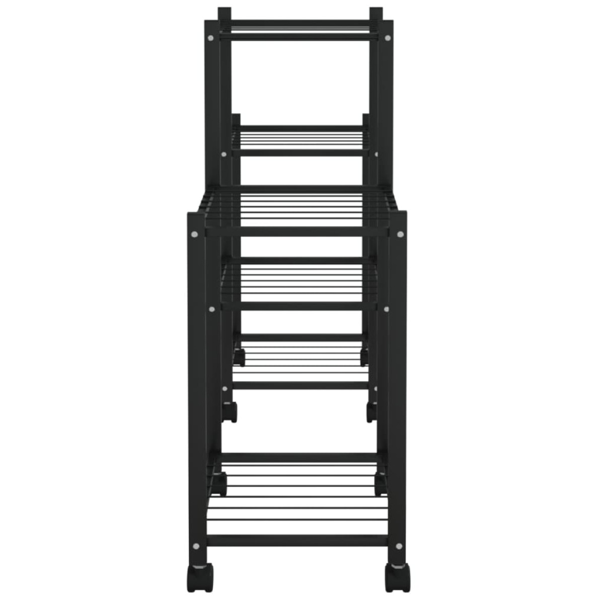 vidaXL Βάση Λουλουδιών με Ρόδες 83x25x63,5 εκ. Μαύρη Σιδερένια