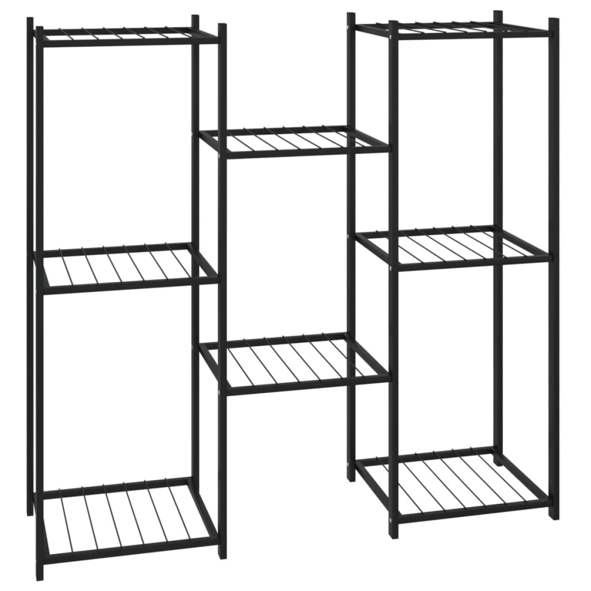 vidaXL Βάση Λουλουδιών Μαύρη 83 x 25 x 80 εκ. Σιδερένια