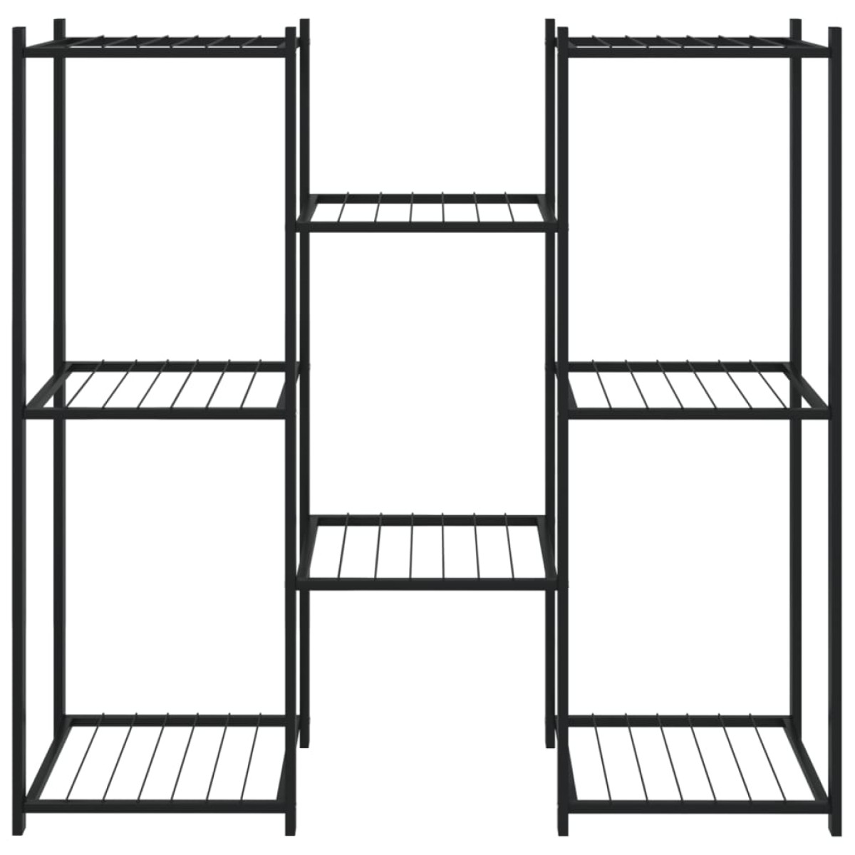 vidaXL Βάση Λουλουδιών Μαύρη 83 x 25 x 80 εκ. Σιδερένια