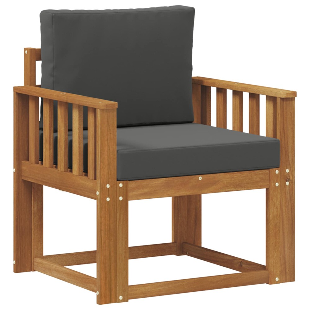 vidaXL Εξωτερικός καναπές Στερεό Ξύλο Ακακίας και Πολυεστέρ Φυσικό