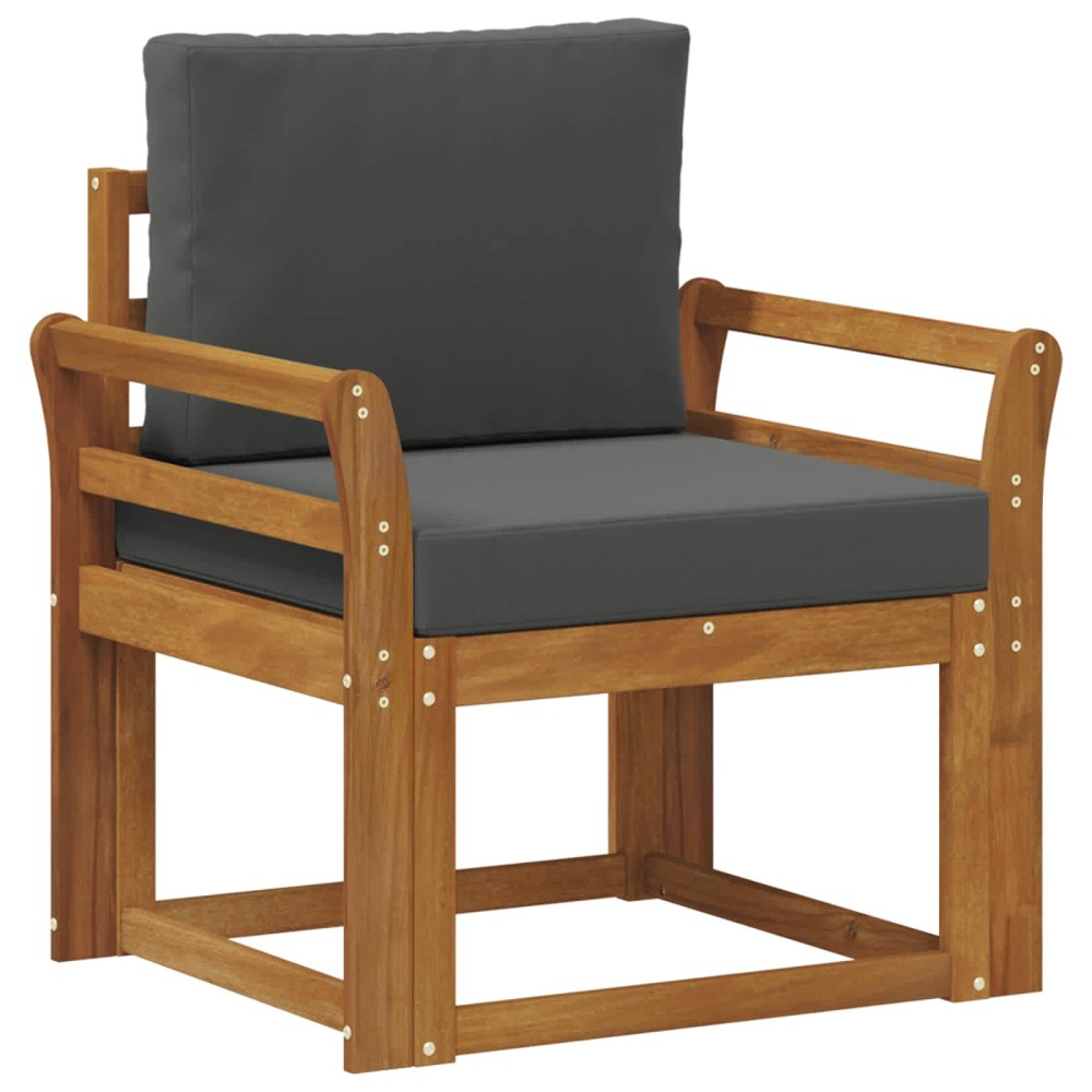 vidaXL Εξωτερικός καναπές Στερεό Ξύλο Ακακίας και Πολυεστέρ Φυσικό