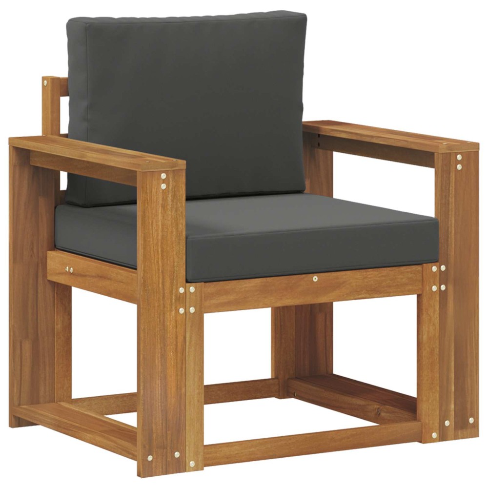 vidaXL Εξωτερικός καναπές Στερεό Ξύλο Ακακίας και Πολυεστέρ Φυσικό