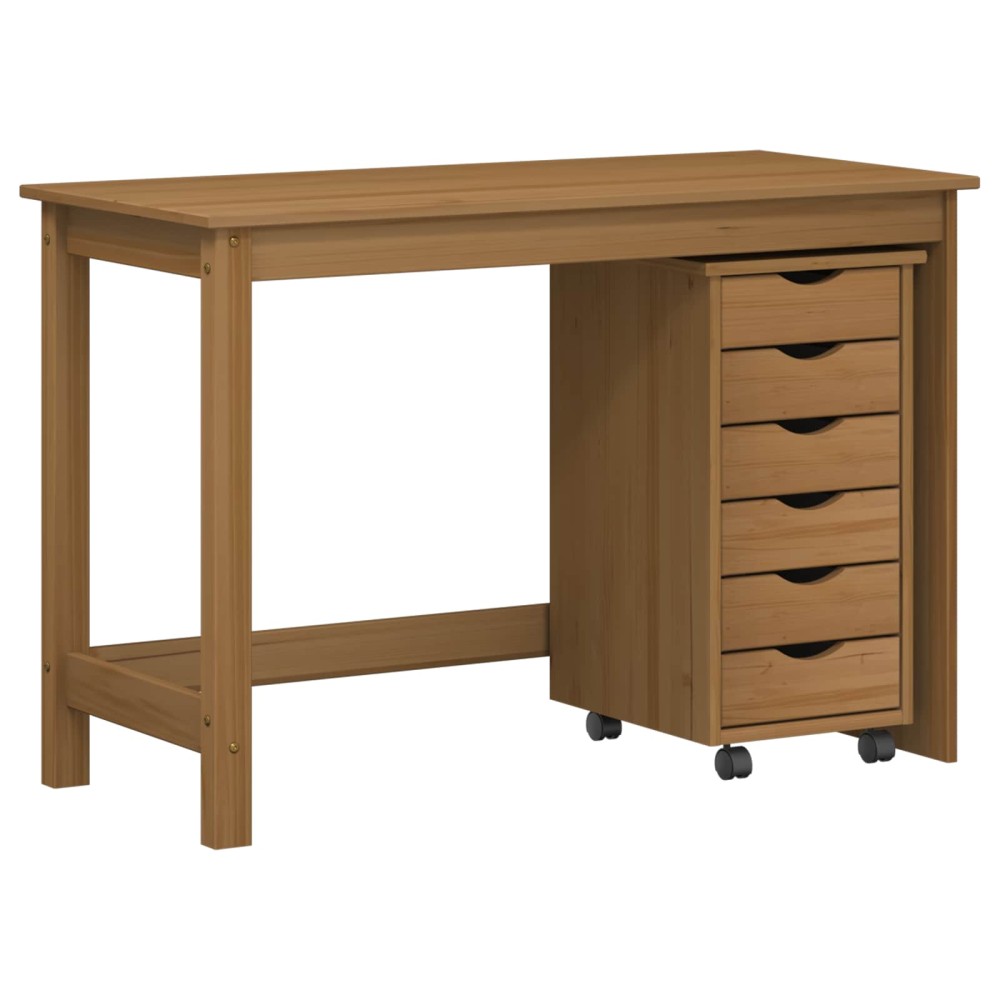 vidaXL Σετ Γραφείου και Κινητού Ντουλαπιού MOSS 2 pcs Μέλι Καφέ