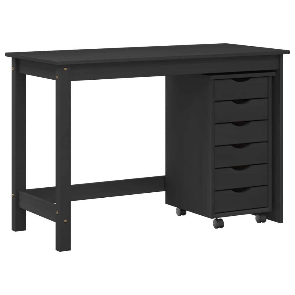vidaXL Σετ Γραφείου και Κινητού Ντουλαπιού MOSS 2 pcs Μαύρο