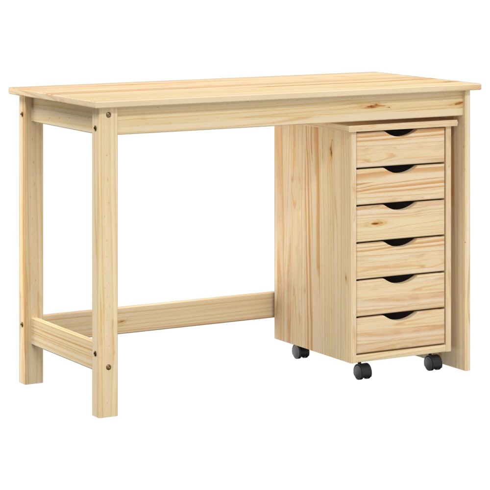 vidaXL Σετ Γραφείου και Κινητού Ντουλαπιού MOSS 2 pcs Καφέ