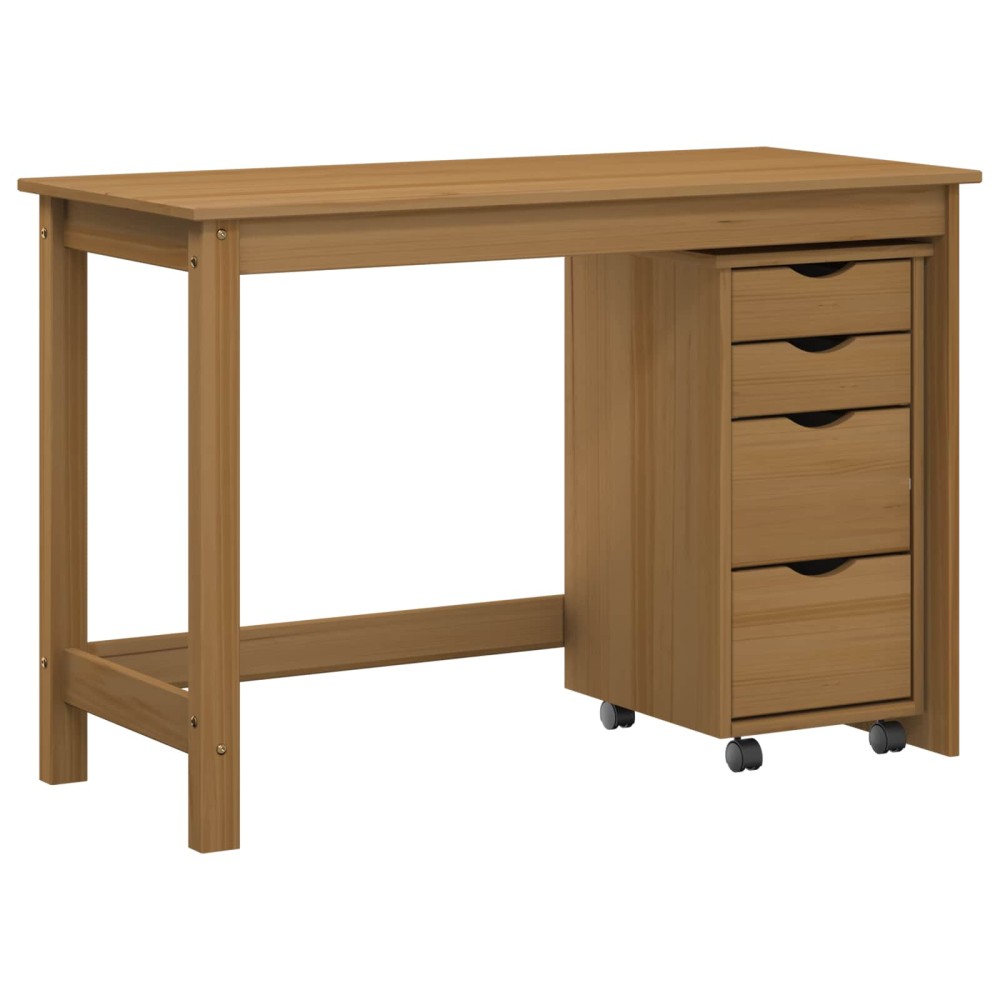 vidaXL Σετ Γραφείου και Κινητού Ντουλαπιού MOSS 2 pcs Μέλι Καφέ