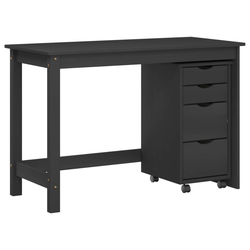 vidaXL Σετ Γραφείου και Κινητού Ντουλαπιού MOSS 2 pcs Μαύρο