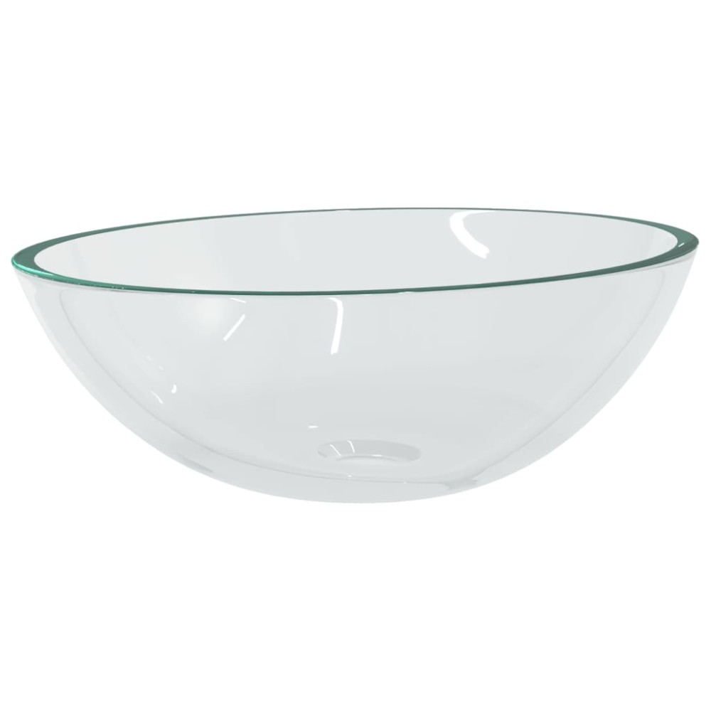 vidaXL Νιπτήρας Διάφανος 50 x 37 x 14 εκ. Γυάλινος