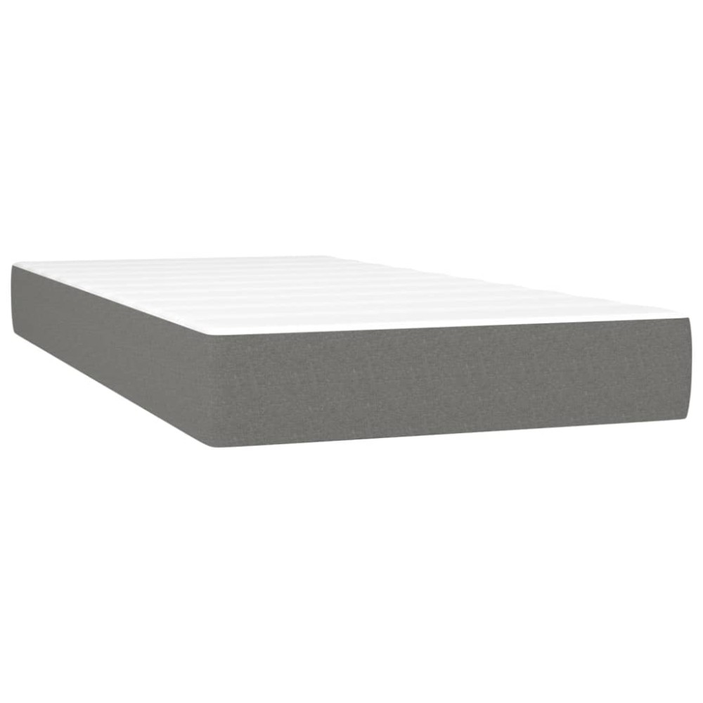 vidaXL Στρώμα με Pocket Springs Μεσαίας Σκληρότητας Σκούρο Γκρι 90x200x20 εκ. Υφασμάτινο