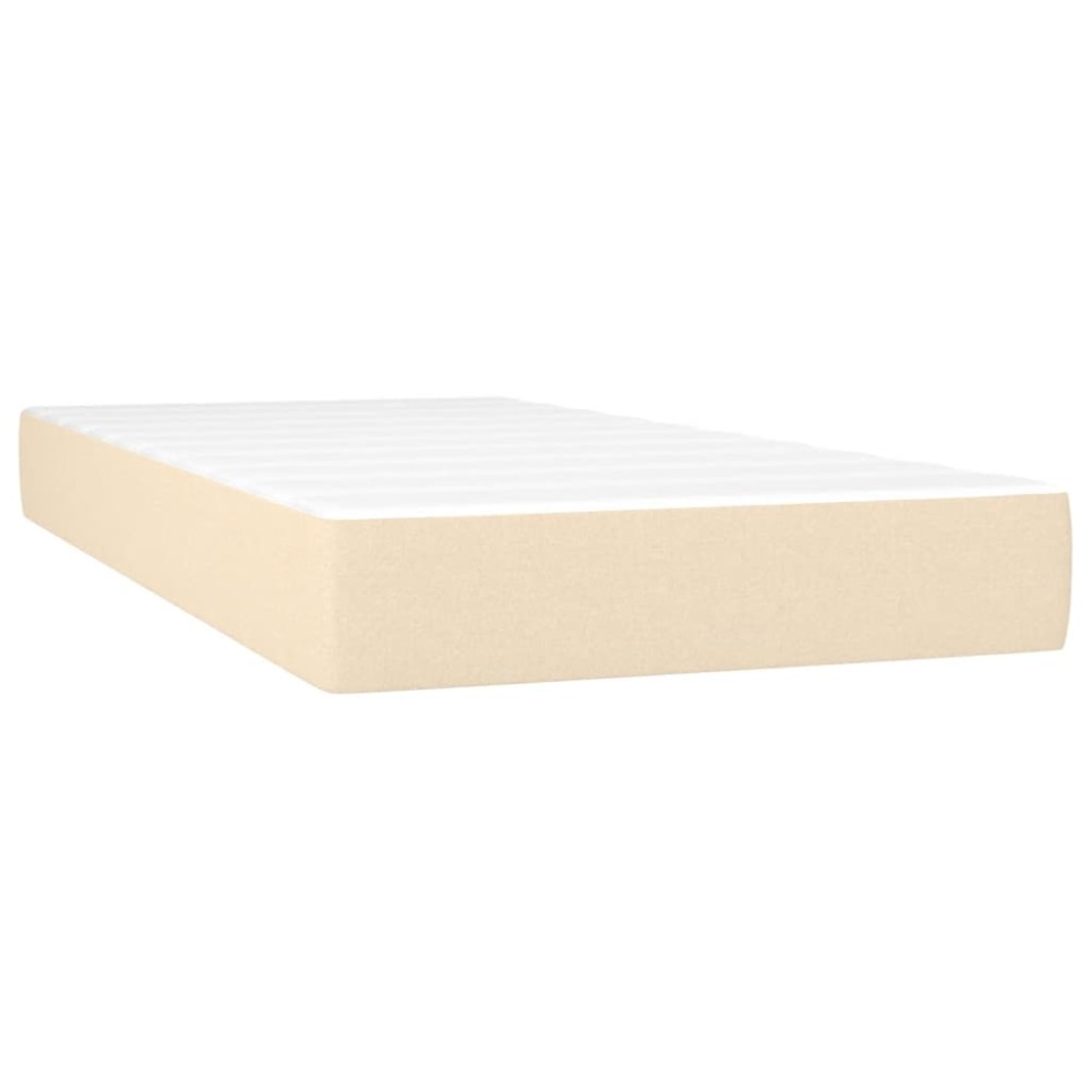 vidaXL Στρώμα με Pocket Springs Μεσαίας Σκληρότητας Κρεμ 90x200x20 εκ. Υφασμάτινο