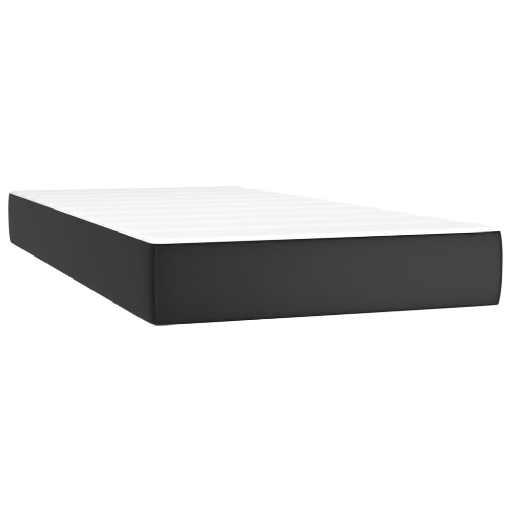 vidaXL Στρώμα με Pocket Springs Μεσαίας Σκληρότητας Μαύρο 90x200x20 εκ. Συνθετικό Δέρμα
