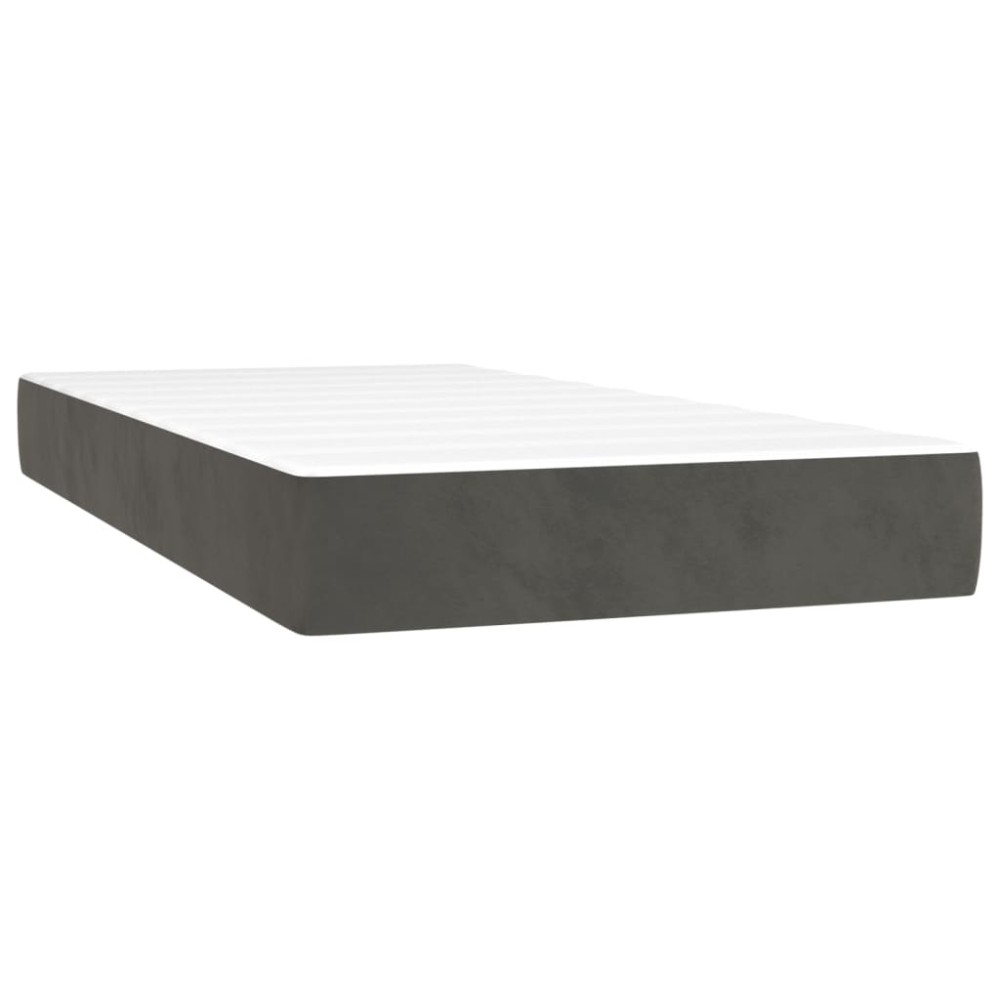 vidaXL Στρώμα με Pocket Springs Μεσαίας Σκληρότητας Σκούρο Γκρι 100x200x20 εκ. Βελούδινο