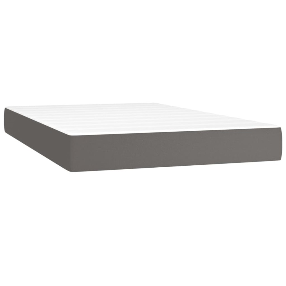 vidaXL Στρώμα με Pocket Springs Μεσαίας Σκληρότητας Γκρι 120x200x20 εκ. Συνθετικό Δέρμα