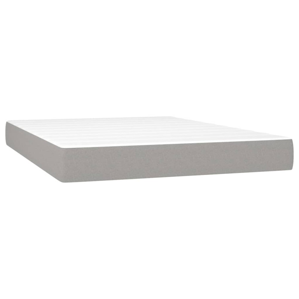 vidaXL Στρώμα με Pocket Springs Μεσαίας Σκληρότητας Ανοιχτό Γκρι 140x200x20 εκ. Υφασμάτινο