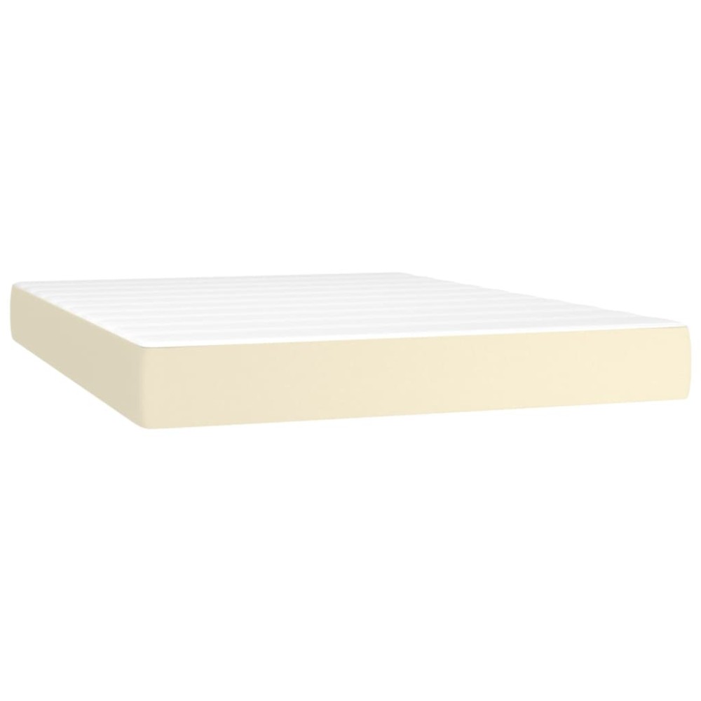 vidaXL Στρώμα με Pocket Springs Μεσαίας Σκληρότητας Κρεμ 140x200x20 εκ. Συνθετικό Δέρμα