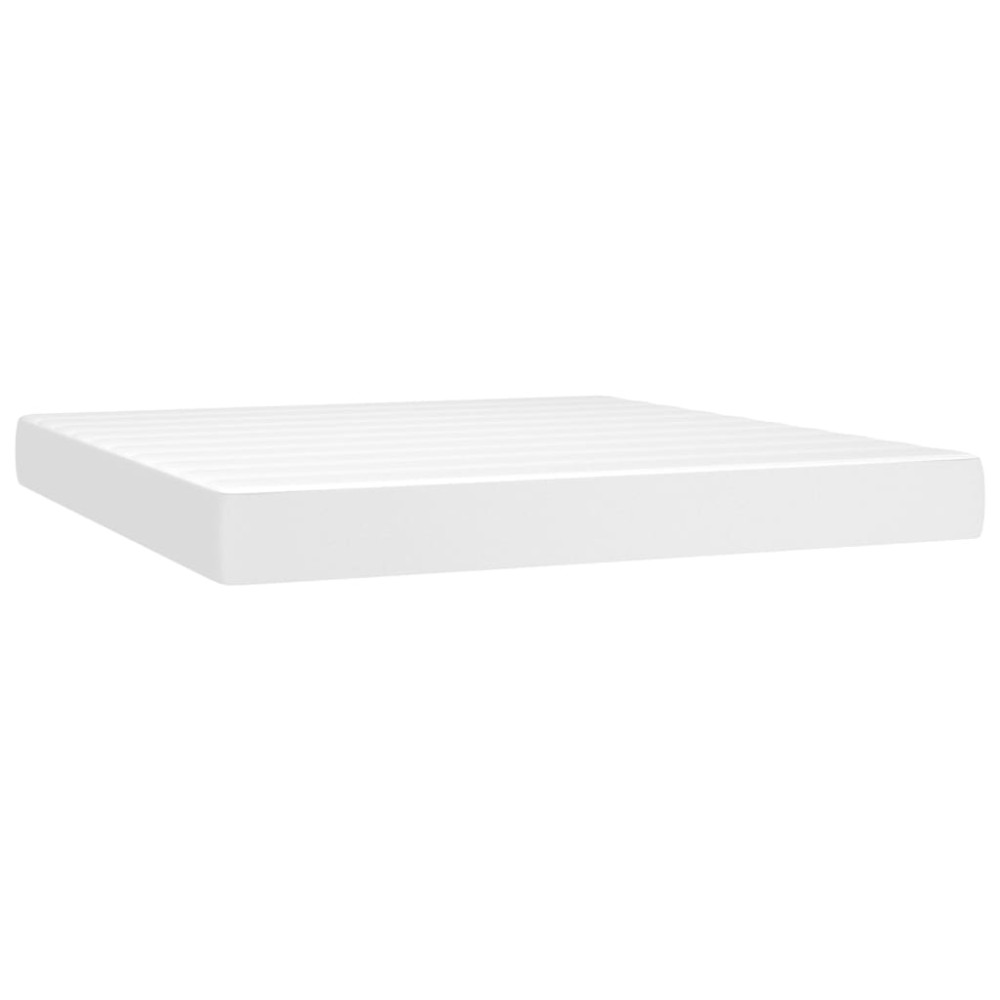 vidaXL Στρώμα με Pocket Springs Μεσαίας Σκληρότητας Λευκό 160x200x20 εκ. Συνθετικό Δέρμα