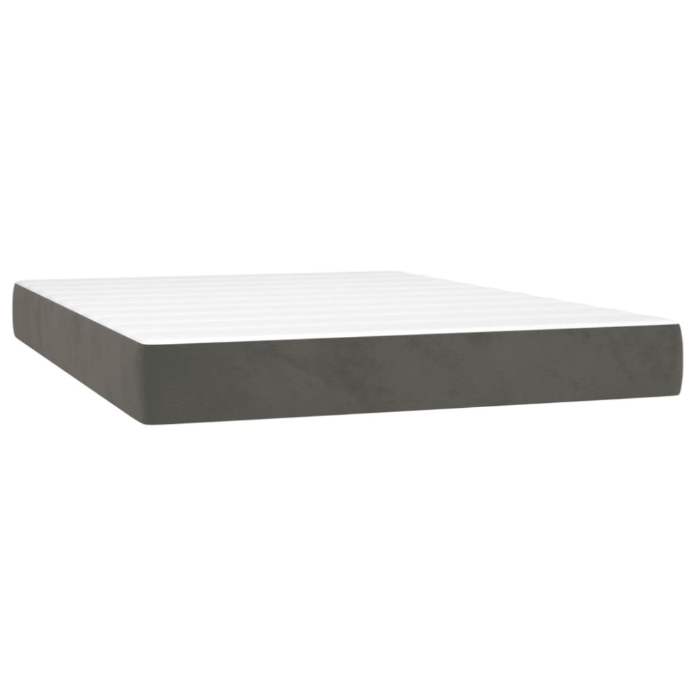 vidaXL Στρώμα με Pocket Springs Μεσαίας Σκληρότητας Σκούρο Γκρι 137x190x20 εκ. Βελούδινο