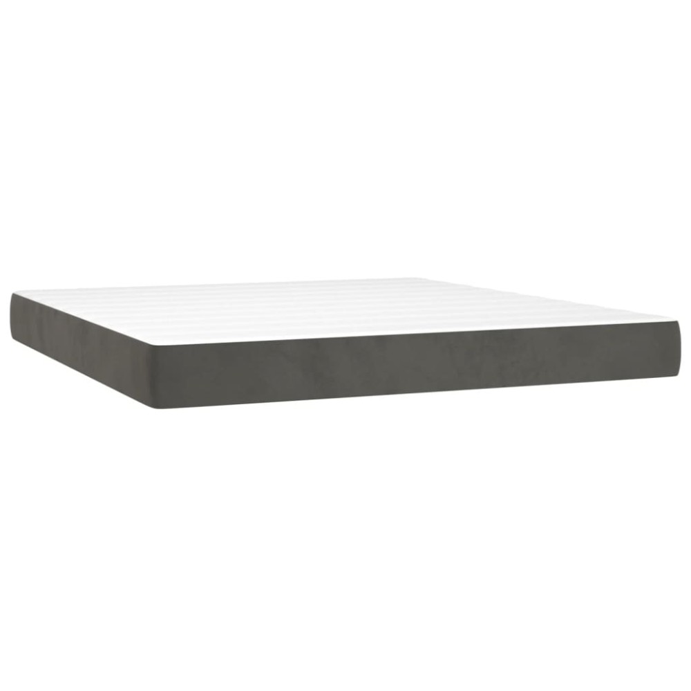 vidaXL Στρώμα με Pocket Springs Μεσαίας Σκληρότητας Σκ. Γκρι 152x203x20εκ. Βελούδινο Queen