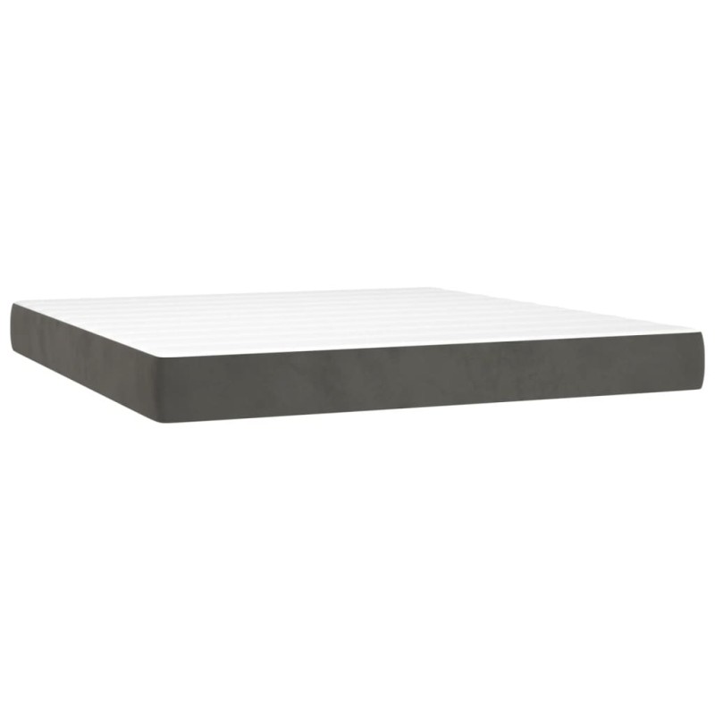 vidaXL Στρώμα με Pocket Springs Μεσαίας Σκληρότητας Σκ. Γκρι 152x203x20εκ. Βελούδινο Queen