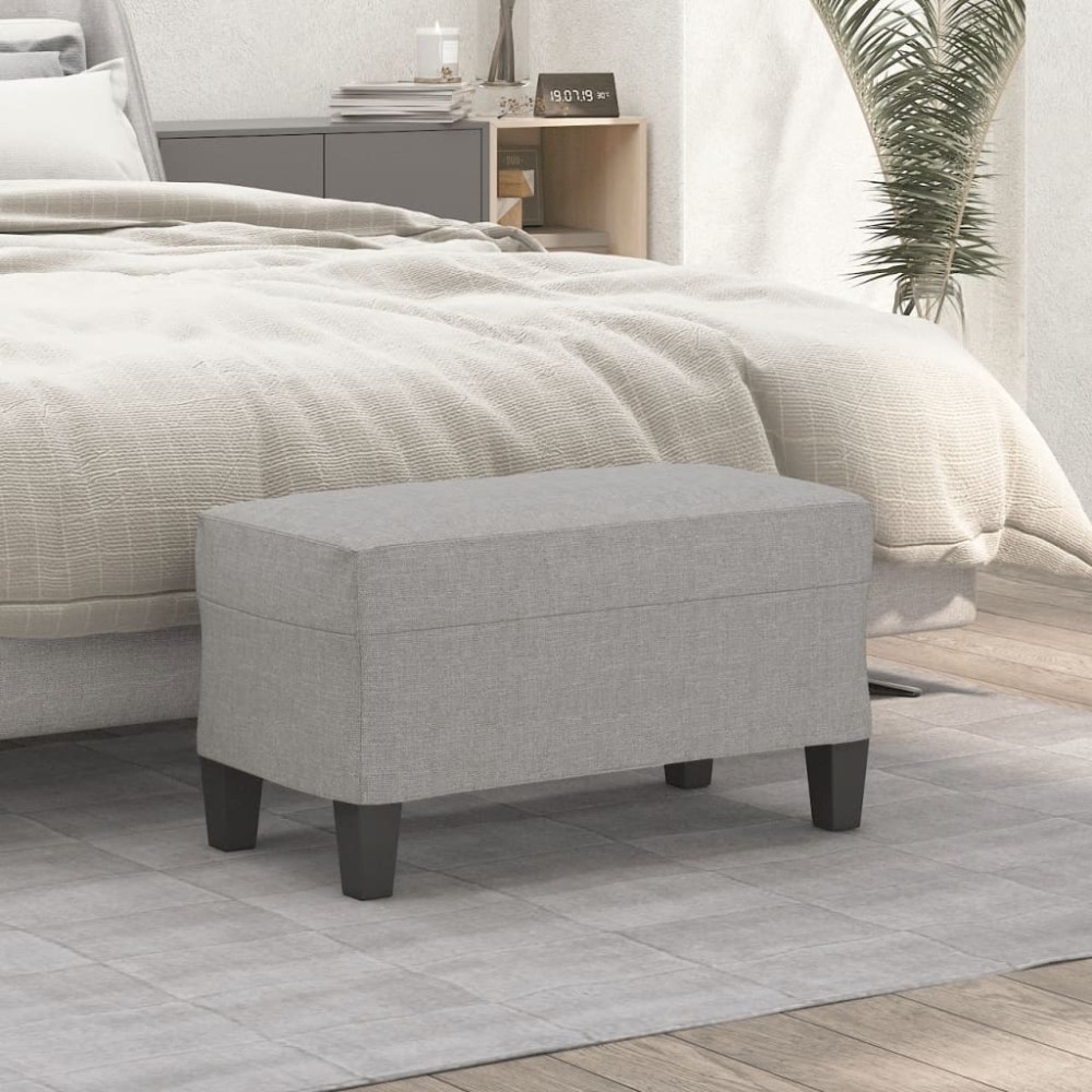 vidaXL Πάγκος Ανοιχτό Γκρι 70 x 35 x 41 εκ. Υφασμάτινος