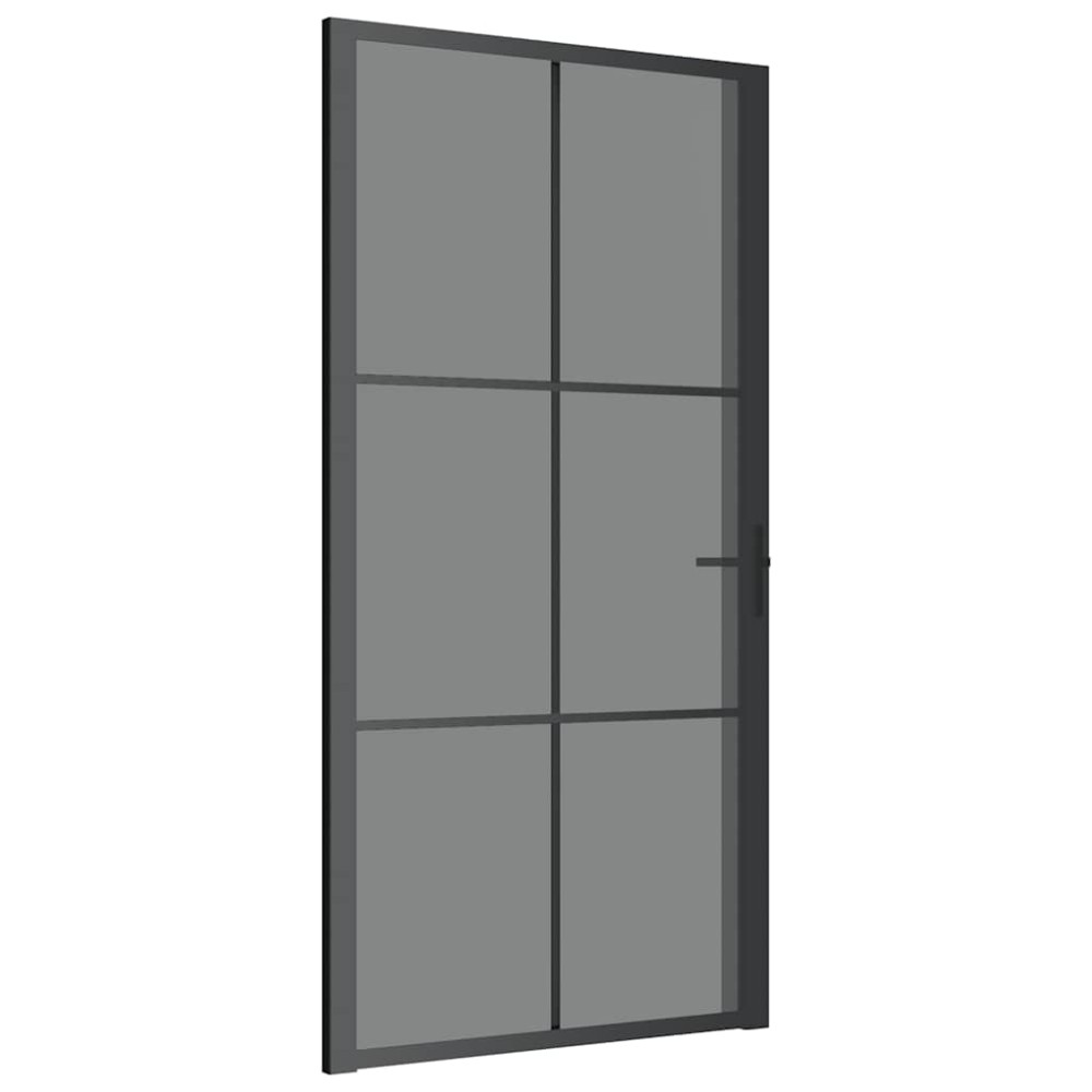 vidaXL Εσωτερική Πόρτα 102,5x201,5 εκ. Μαύρο ESG Γυαλί και Αλουμίνιο