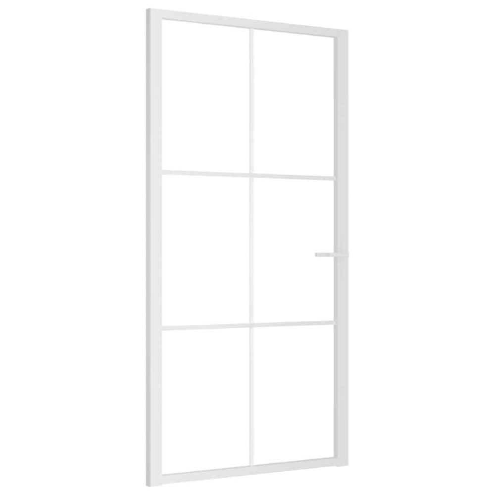 vidaXL Εσωτερική Πόρτα 102,5x201,5 εκ. Λευκή ESG Γυαλί και Αλουμίνιο