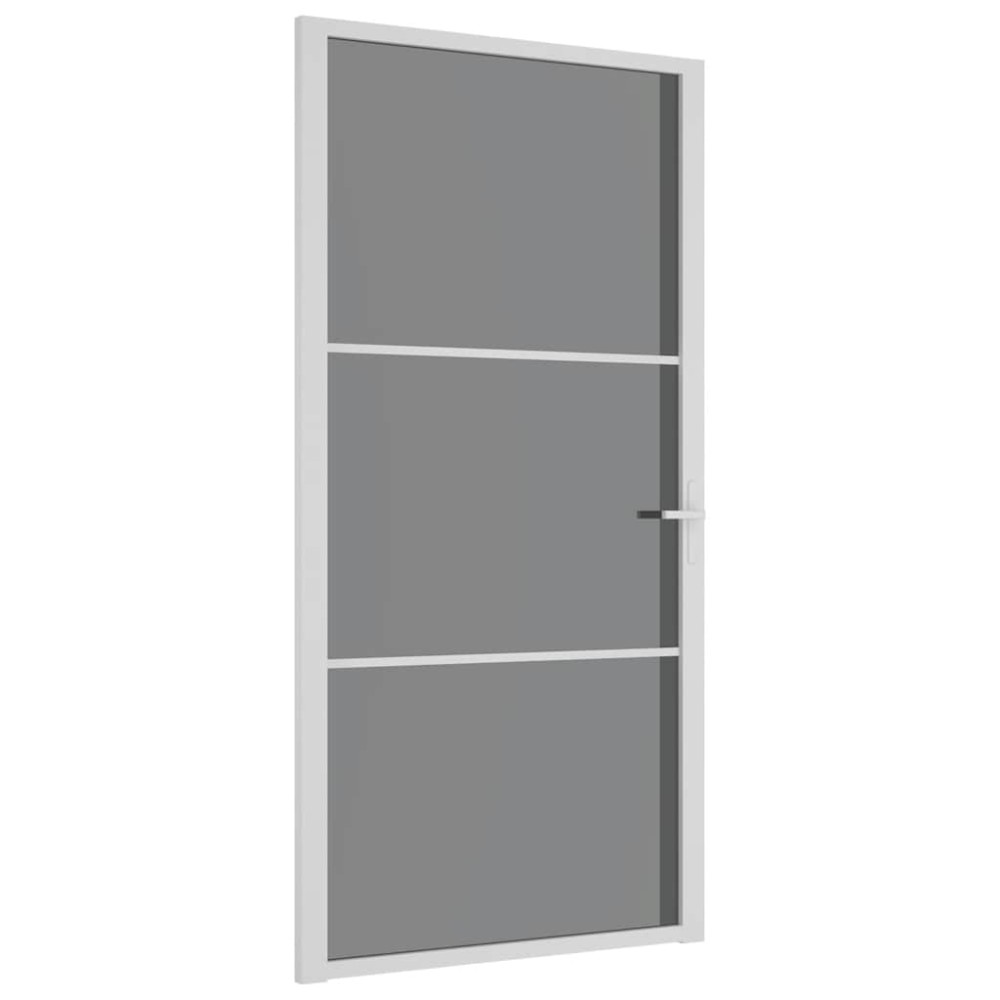 vidaXL Εσωτερική Πόρτα 102,5x201,5 εκ. Λευκή ESG Γυαλί και Αλουμίνιο