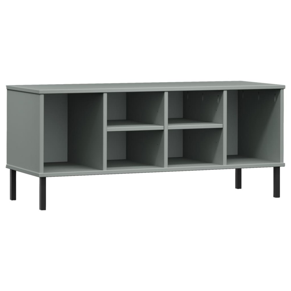 vidaXL Παπουτσοθήκη OSLO Γκρι 106x35x45 εκ. Μασίφ Ξύλο με Μετ. Πόδια