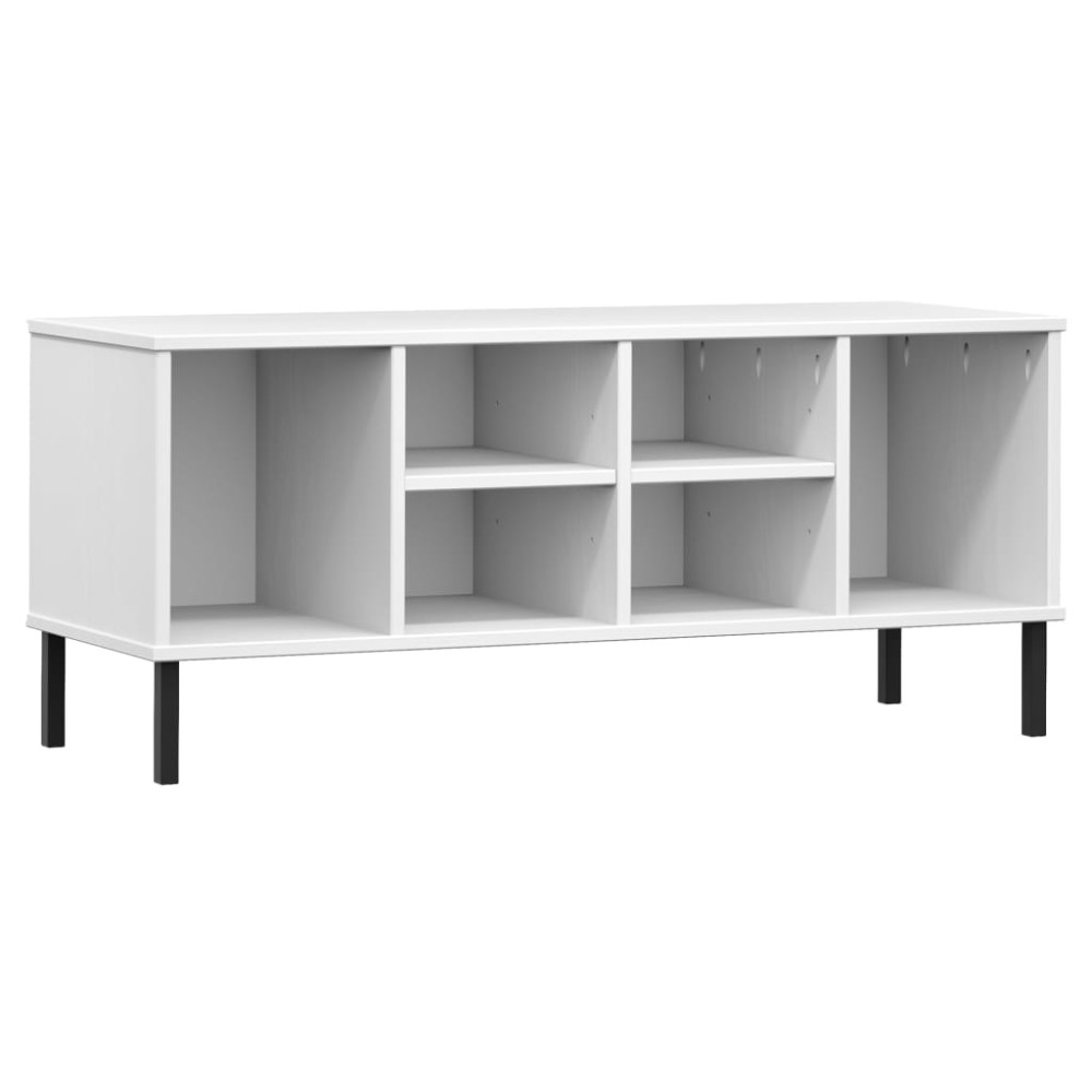 vidaXL Παπουτσοθήκη OSLO Λευκή 106x35x45 εκ Μασίφ Ξύλο με Μετ. Πόδια