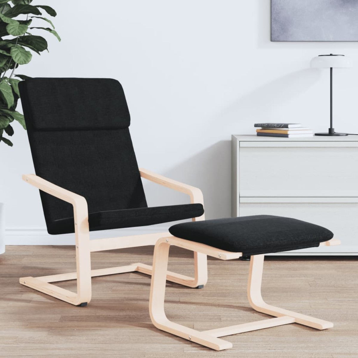 vidaXL Πολυθρόνα Relax Μαύρη Υφασμάτινη
