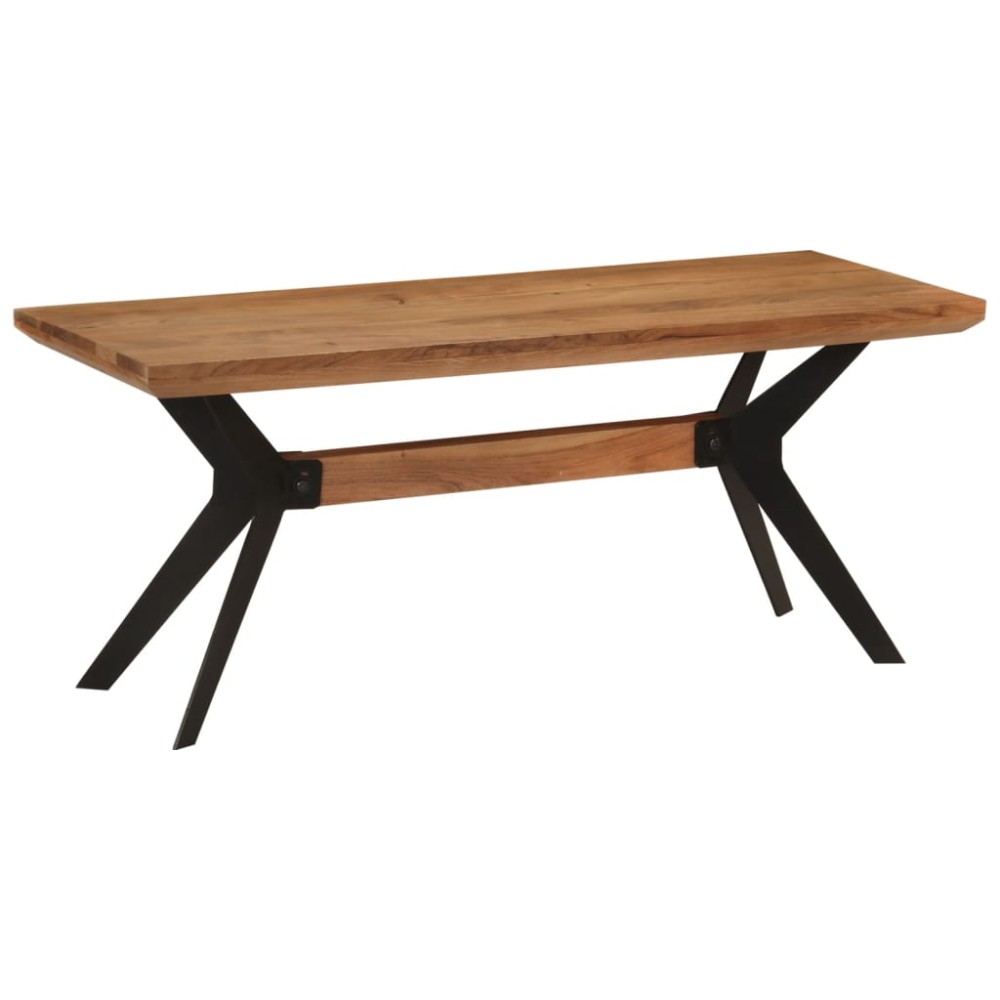 vidaXL Πάγκος Τραπεζαρίας 110x40x46 εκ. Μασίφ Ξύλο Ακακίας/Ατσάλι