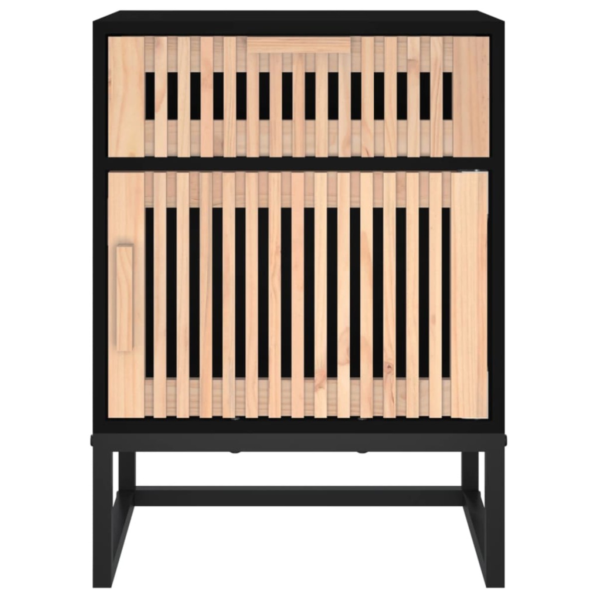 vidaXL Κομοδίνο Μαύρο 40x30x55,5 εκ. Επεξεργασμένο Ξύλο & Σίδερο