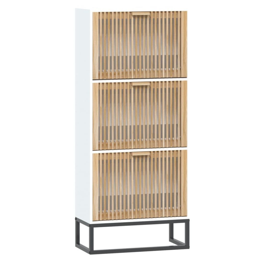 vidaXL Παπουτσοθήκη Λευκή 52 x 25 x 120 εκ. από Επεξεργασμένο Ξύλο