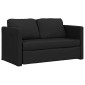 vidaXL Καναπές-Κρεβάτι Δαπέδου 2 σε 1 Μαύρο 112x174x55 εκ. Συνθ. Δέρμα
