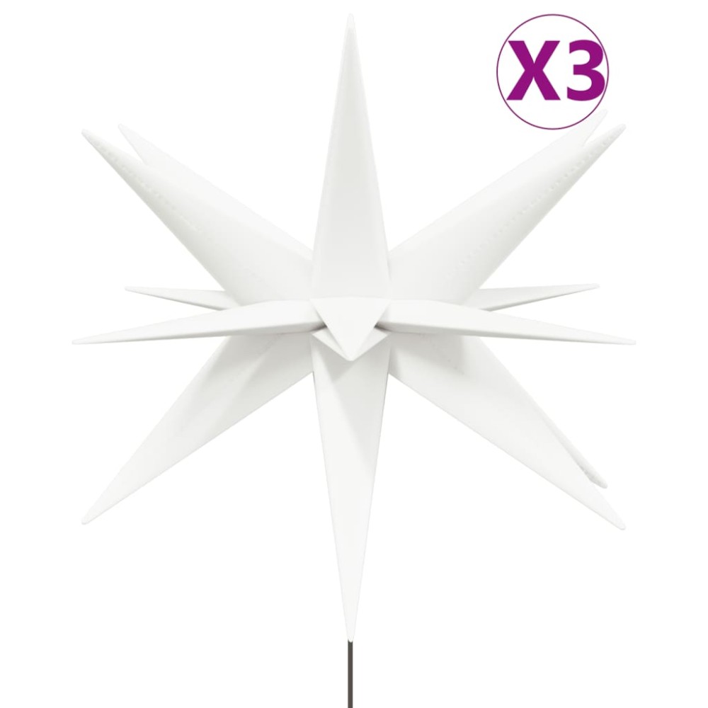 vidaXL Φωτιστικά Χριστ. με Ακίδες 3Τεμ LED Αναδιπλούμενα Λευκά 35 εκ