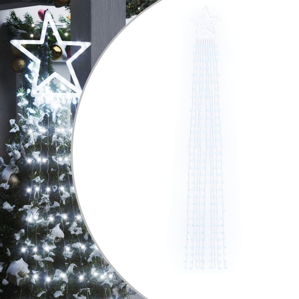 vidaXL Φωτιστικό Χριστουγεννιάτικο Δέντρο 320 LED Ψυχρό Λευκό 375 εκ.