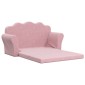 vidaXL Καναπές/Κρεβάτι Παιδικός Διθέσιος Ροζ από Μαλακό Βελουτέ Ύφασμα