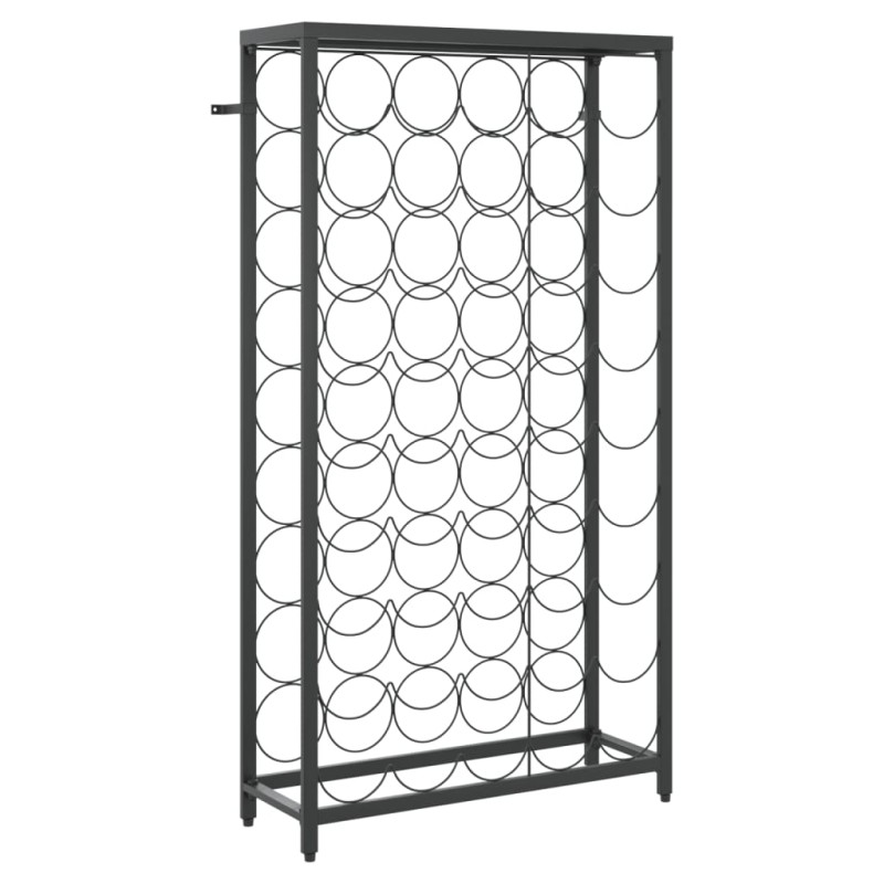 vidaXL Ραφιέρα Κρασιών 45 Μπουκ. Μαύρη 54x18x100εκ Σφυρήλατο Σίδερο