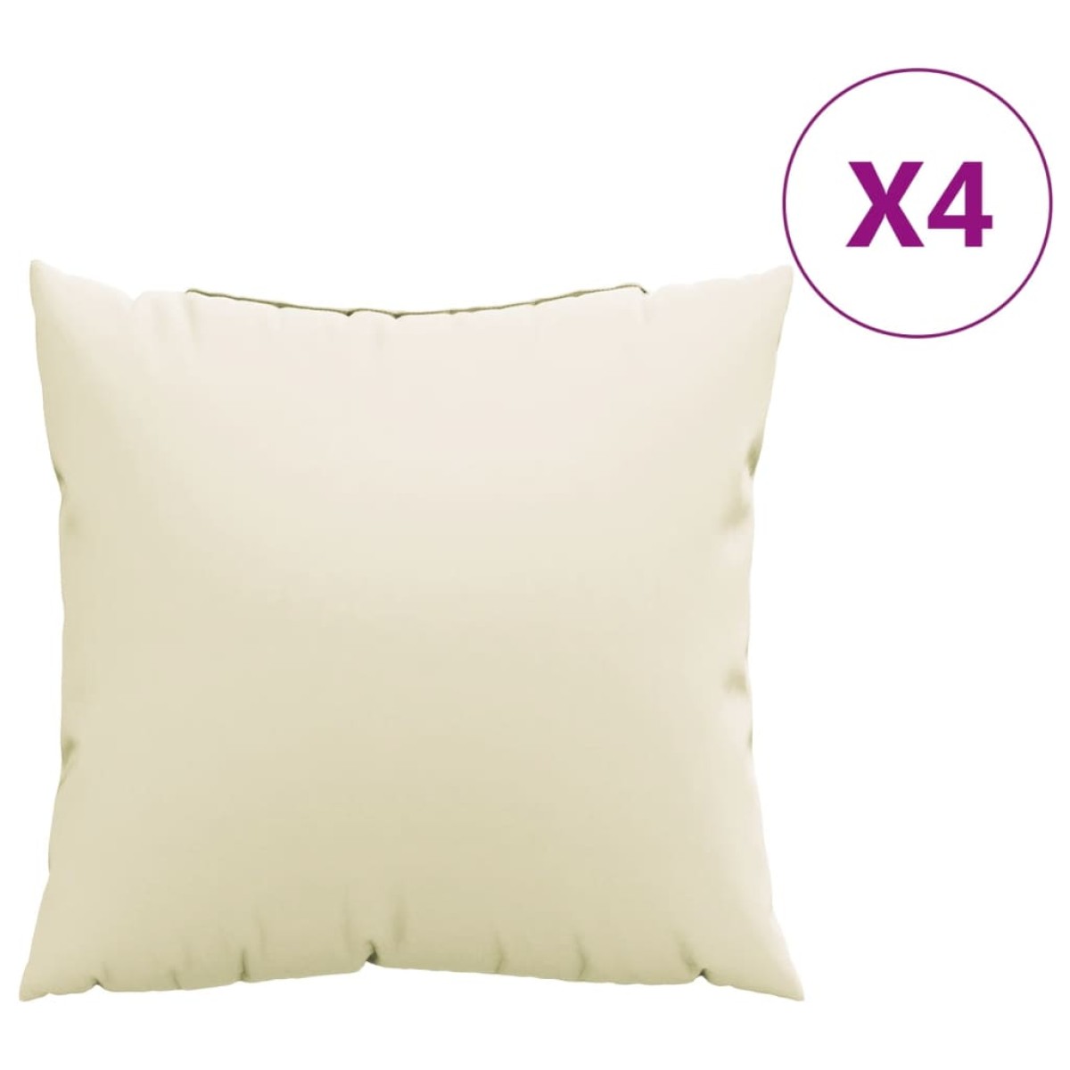 vidaXL Μαξιλάρια Καναπέ 4 τεμ. Κρεμ 50x50 εκ. Υφασμάτινα
