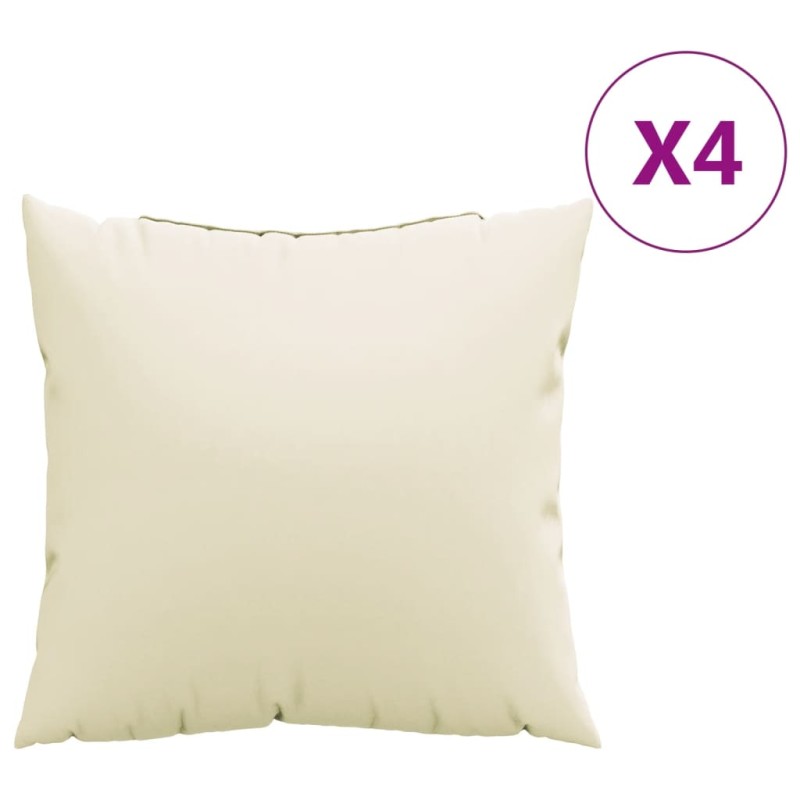 vidaXL Μαξιλάρια Καναπέ 4 τεμ. Κρεμ 50x50 εκ. Υφασμάτινα