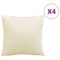 vidaXL Μαξιλάρια Καναπέ 4 τεμ. Κρεμ 50x50 εκ. Υφασμάτινα