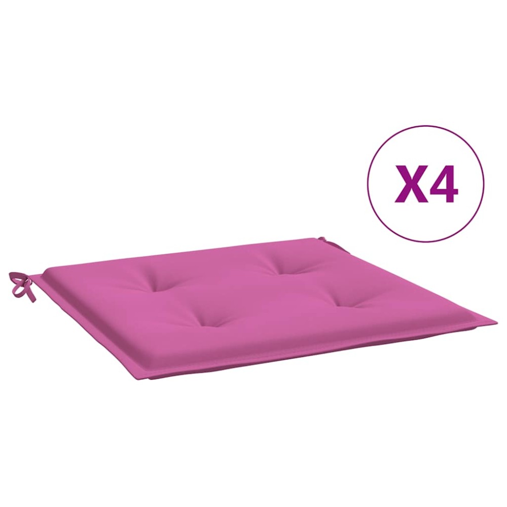 vidaXL Μαξιλάρια Καρέκλας Κήπου 4 τεμ. Ροζ 50x50x4 εκ. Υφασμάτινα
