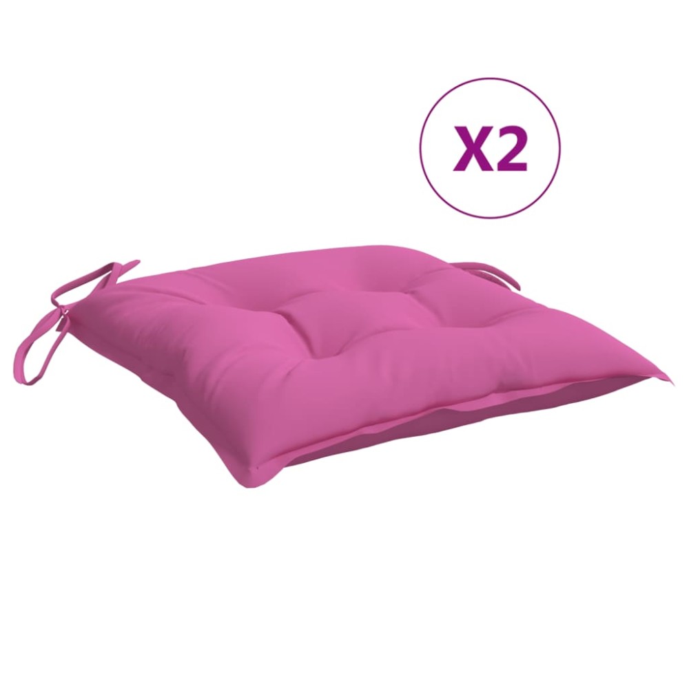 vidaXL Μαξιλάρια Καρέκλας 4 τεμ. Ροζ 50x50x7 εκ. Oxford Ύφασμα