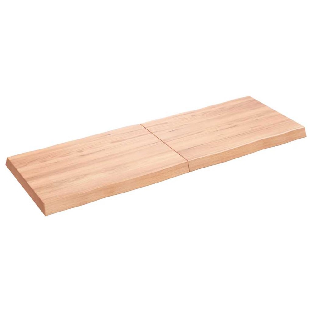 vidaXL Επιφ Τραπεζιού Αν Καφέ 140x50x(2-6)εκ.Ακατέργ. Μασίφ Ξύλο Δρυός