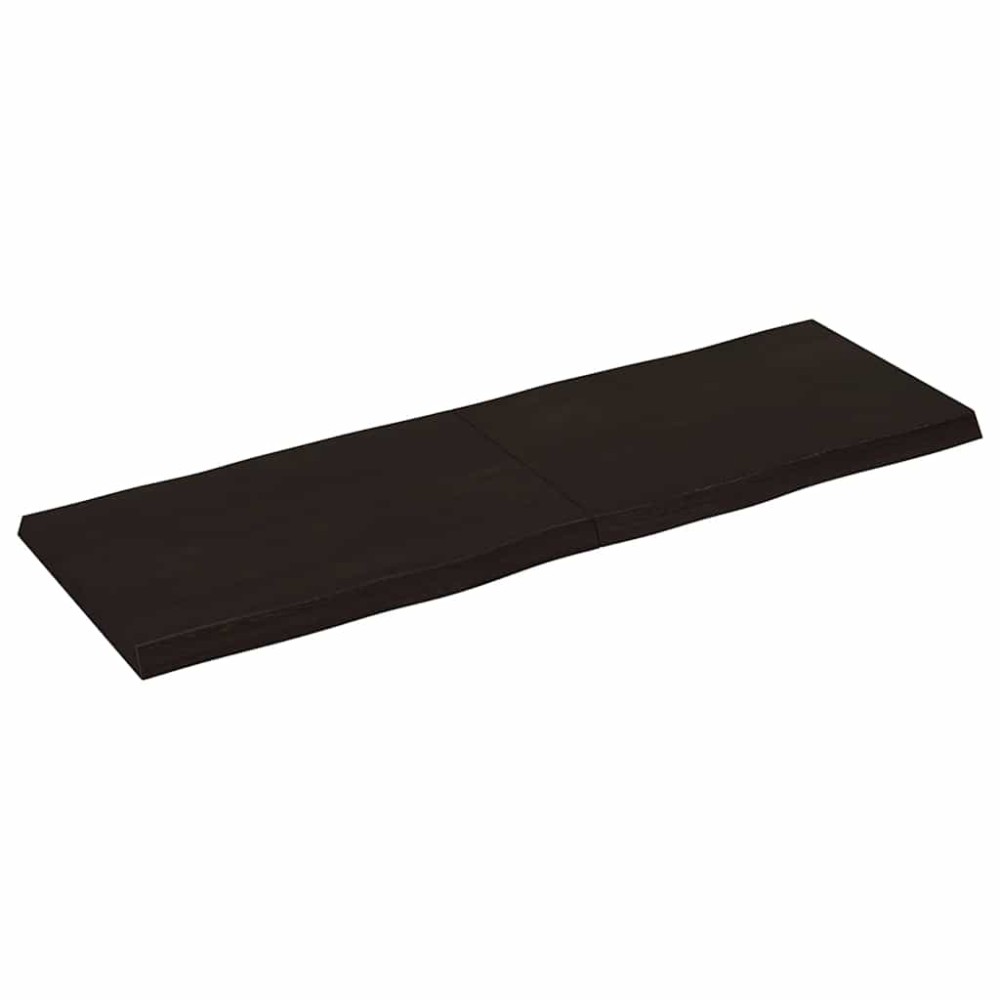 vidaXL Επιφ Τραπεζιού Αν Καφέ 120x40x(2-4)εκ.Ακατέργ. Μασίφ Ξύλο Δρυός