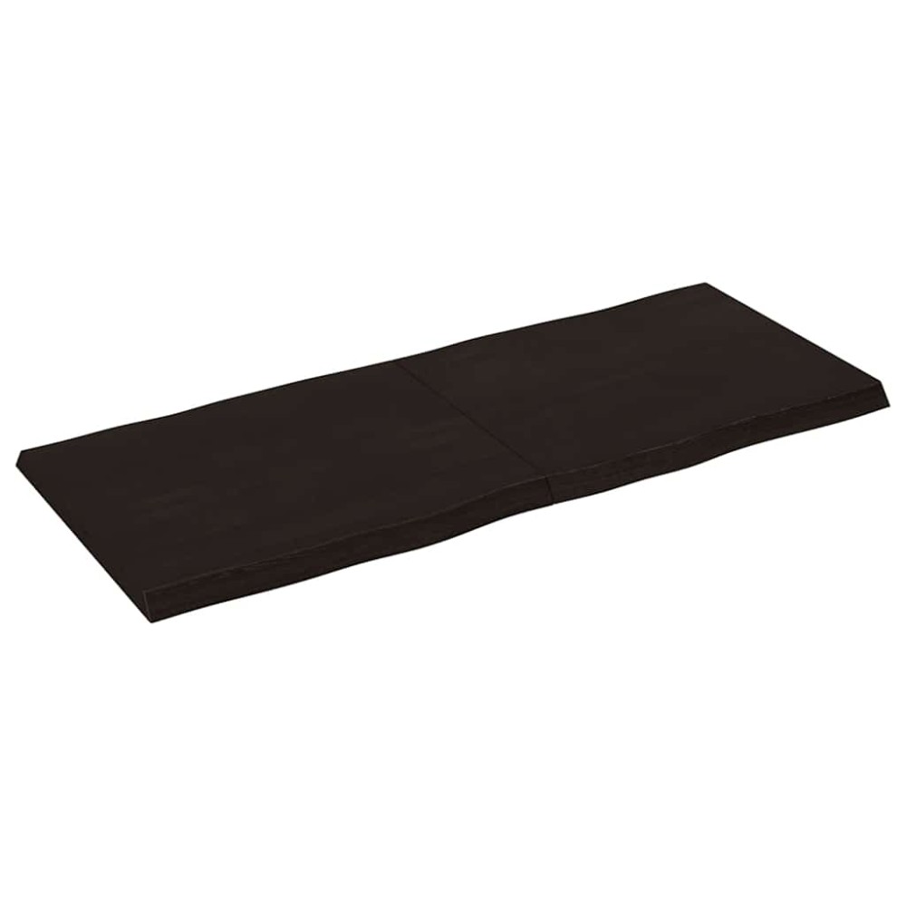 vidaXL Επιφ Τραπεζιού Αν Καφέ 120x50x(2-4)εκ.Ακατέργ. Μασίφ Ξύλο Δρυός