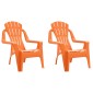 vidaXL Καρέκλες Κήπου Παιδικές 2τεμ Ξύλινη Όψη Πορτοκαλί 37x34x44εκ PP